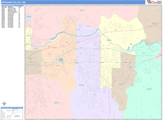 Spokane Valley Digital Map Color Cast Style